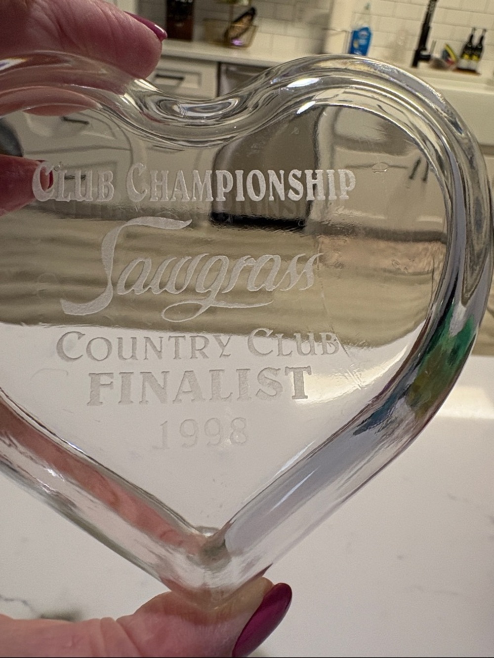 Heart-Shaped Glass Dish - Clear Sawgrass Golf finalist gift… - Picture 3 of 4